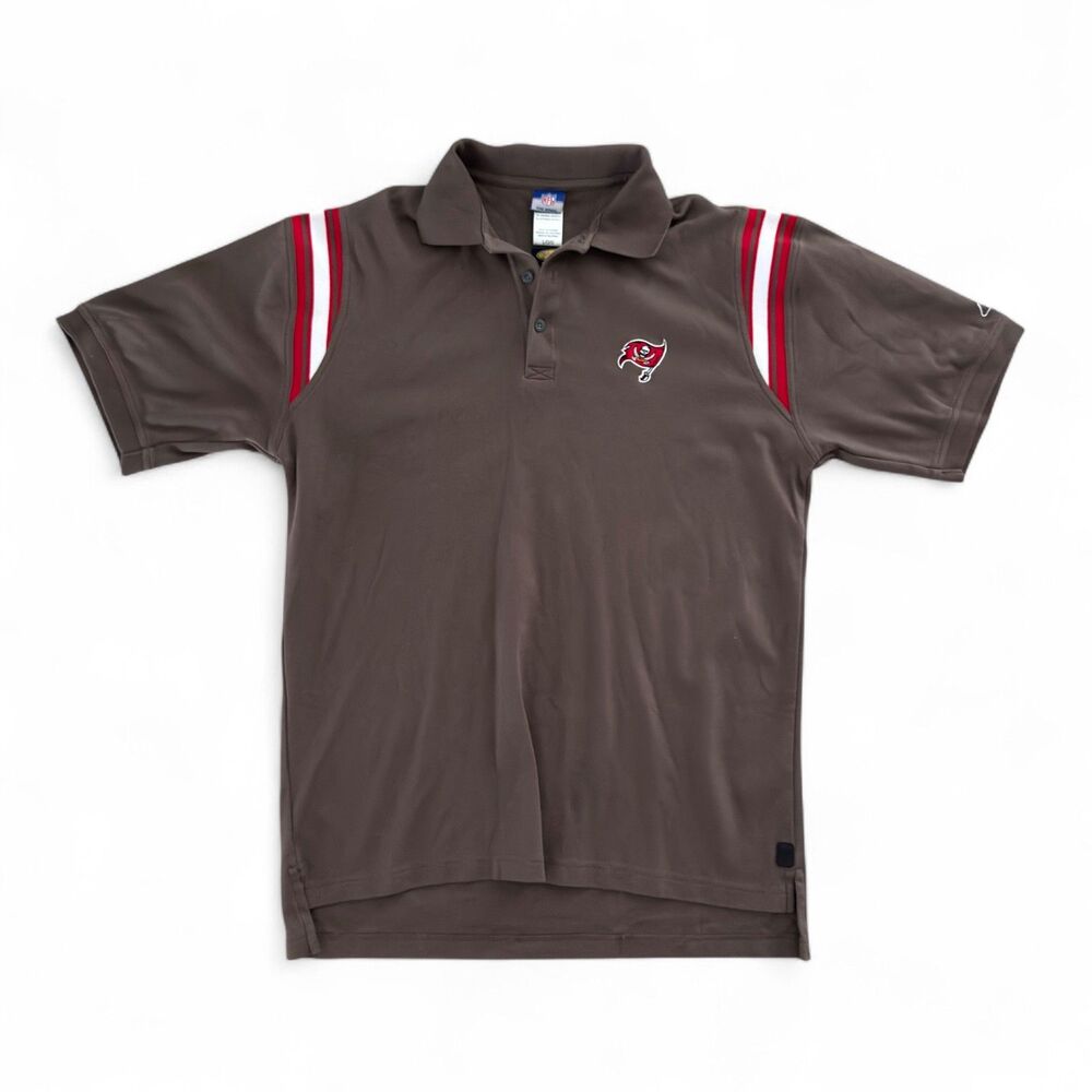 Vintage Reebok Tampa Bay Buccaneers NFL Polo Shirt Taupe Men’s Size Large